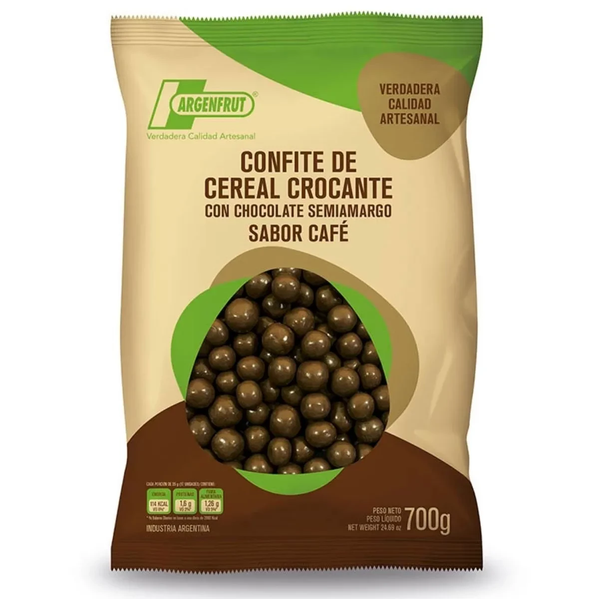 cereal confite con chocolate leche x 700grs (plat)