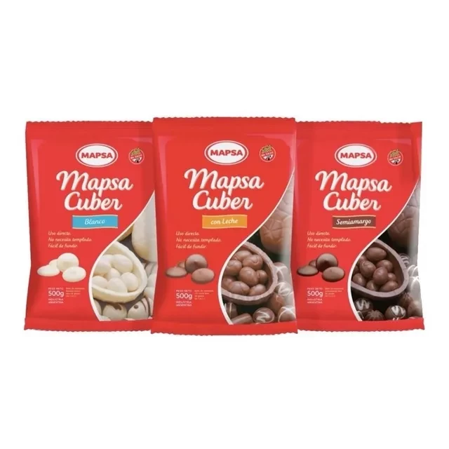 chocolate mapsacuber botones blanco caja x 5kg (10x500 grs) - mapsa (plat)