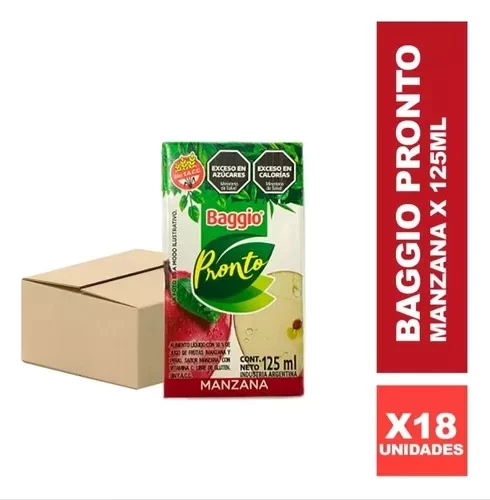 jugo baggio de 125ml x18 unidades (dvita) manzana