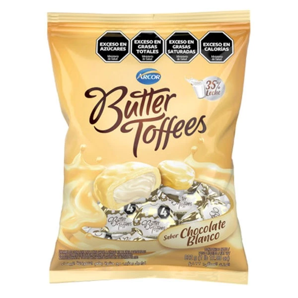 caramelos masticables butter toffes x 722 grs (dvita) chocolate blanco