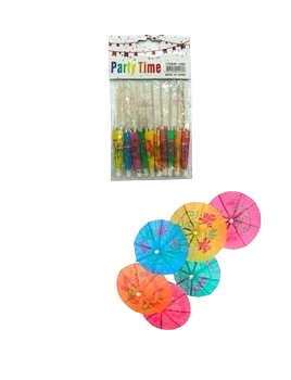 promo paraguitas para coctel de papel decorativos 10cm x (10u x blister) - 2260 (lowcost)