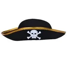 gorro pirata borde dorado (rr)