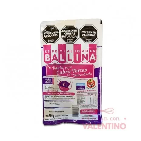 pasta p/cubrir tortas 500grs color violeta -ballina (plat)