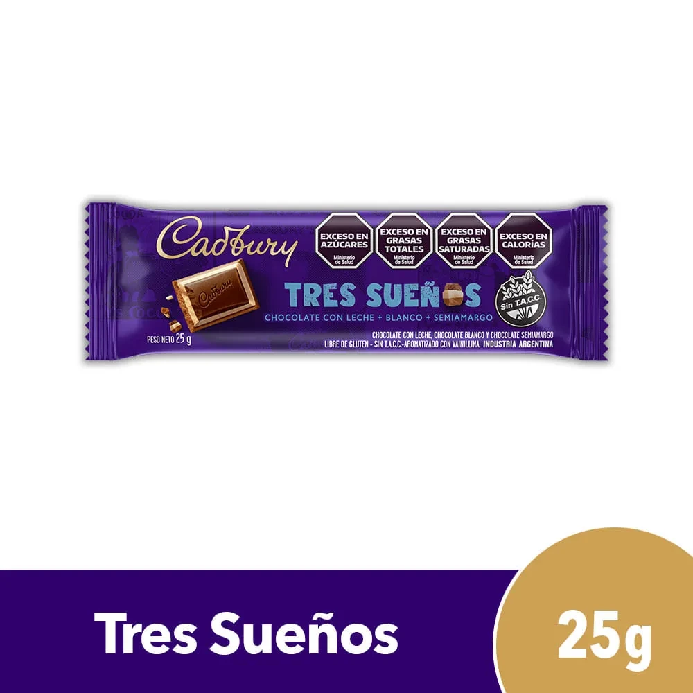 chocolate cadbury tres suenos x25g. (12/144) (gmax)