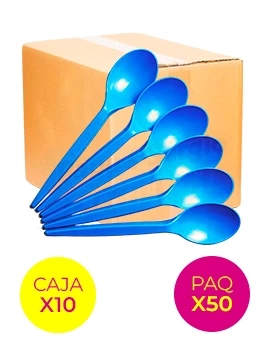 cuchara plastico descartable sundae celeste ban plast cusuce x 50 caja x 10 (pser-def)