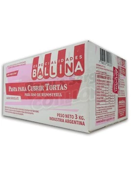 pasta p/ cubrir tortas chocolate ballina 010000301 x 3 kg (pser-def)