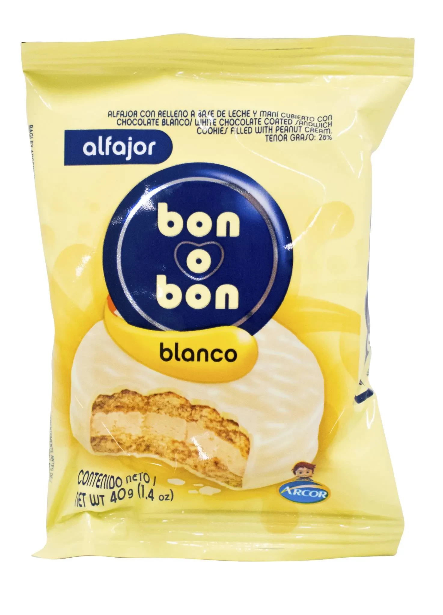 alfajor bon o bon blanco 40g. xu. (40) (gmax-def)