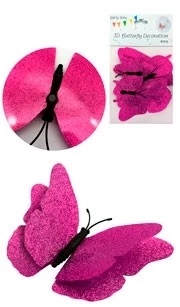 adorno 6 mariposa gibreada con iman pack x 12 blisters fucsia - 0710-10/y459-103 (low-def)