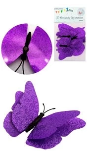 pr24 adorno 6 mariposa gibreada con iman pack x 12 blisters violeta - 0710-10/y459-103 (low-def) 