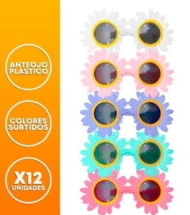 anteojo plastico flores x 12u colores surtidos - 0567-5 (low-def)