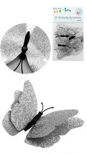 pr24 adorno 6 mariposa gibreada con iman pack x 12 blisters plata - 0710-10/y459-103 (low-def) 