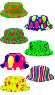 sombrero/gorro redondo bombin estampado plastico col sur (1 color x paq) x 12u - y473-so600 (low-def)