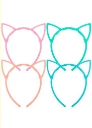 vincha lisa fina gatito pastel colores surtidos x 12u - vlg (low-def)