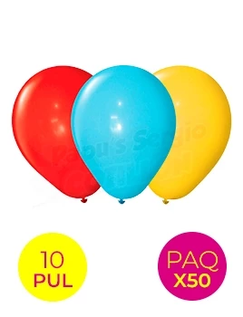 globos latex std 10 pul multicolor globolandia 100 x 50 (pser-def)