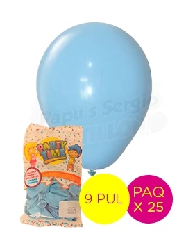 globos latex 9 pul celeste pastel partytime 58890 paq x 25 (pser-def)