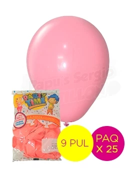 globos latex 9 pul rosa pastel partytime 58982 paq x 25 (pser-def)