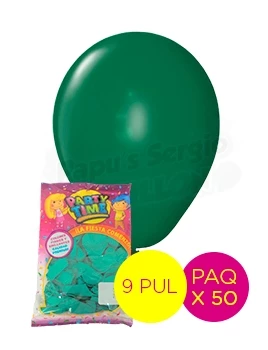 globos latex std 9 pul verde oscuro partytime 55257 paq x 50 (pser-def)