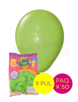 globos latex std 9 pul verde manzana partytime 55189 paq x 50 (pser-def)