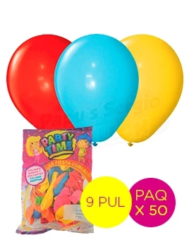 globos latex std 9 pul surtido partytime 55202 paq x 50 (pser-def)