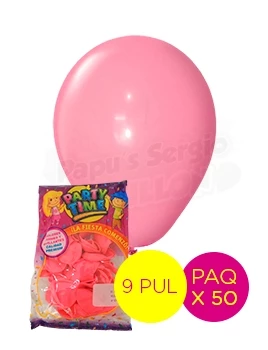 globos latex std 9 pul rosa partytime 55165 paq x 50 (pser-def)