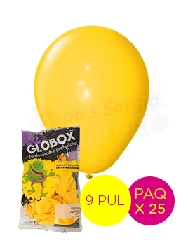 globos latex perlado 9 pul amarillo globox 57022 paq x 25 (pser-def)