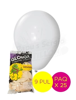 globos latex perlado 9 pul blanco globox 57008 paq x 25 (pser-def)