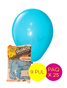 globos latex perlado 9 pul celeste globox 57015 paq x 25 (pser-def)