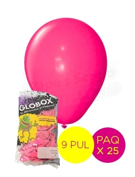 globos latex perlado 9 pul fucsia globox 57053 paq x 25 (pser-def)