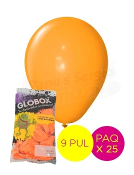 globos latex perlado 9 pul naranja globox 57077 paq x 25 (pser-def)