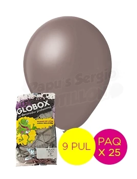 globos latex perlado 9 pul plateado globox 57084 paq x 25 (pser-def)