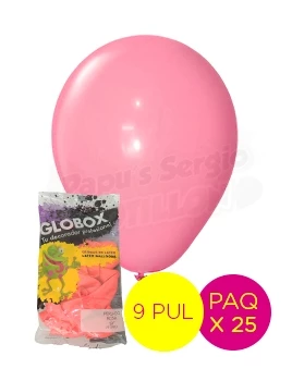 globos latex perlado 9 pul rosa globox 57091 paq x 25 (pser-def)