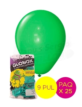 globos latex perlado 9 pul verde globox 57145 paq x 25 (pser-def)