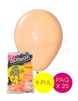 globos latex perlado 9 pul salmon globox 57169 paq x 25 (pser-def)