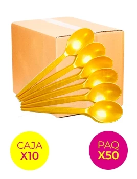 cuchara plastico descartable sundae dorado ban plast cusudo x 50 caja x 10 (pser-def)