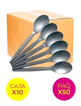 cuchara plastico descartable sundae plateado ban plast cusupl x 50 caja x 10 (pser-def)