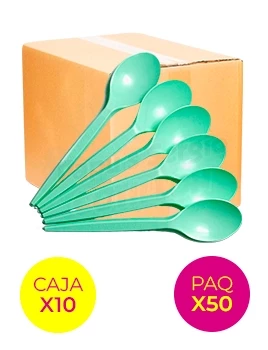 cuchara plastico descartable sundae verde pastel ban plast cusuvep x 50 caja x 10 (pser-def)