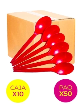 cuchara plastico descartable sundae rojo ban plast cusurj x 50 caja x 10 (pser-def)