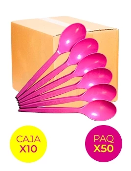 cuchara plastico descartable sundae rosa ban plast cusurs x 50 caja x 10 (pser-def)