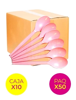 cuchara plastico descartable sundae rosa pastel ban plast cusursp x 50 caja x 10 (pser-def)