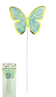 adorno mariposa carton con alambre pack 10 paq x 12u c/u celeste y dorado - y155-4 (low-def)