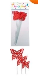 cake topper mariposa gibreada pack x 10 blisters (de 10u c/u 1 col x pack) roja - y1559-5 (low-def)