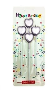 vela corazon metalizada con palito 15 cm x 4u plata - 0668-10 (low-def)