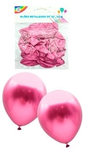 globo de latex chrome 10 pulg 1.8 gr x 12u (pack x 10 blister) rosa - yw14-414 (low-def)