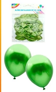 globo de latex chrome 10 pulg 1.8 gr x 12u (pack x 10 blister) verde manzana - yw14-410 (low-def)