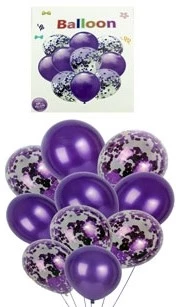 set 10 globos latex perlados y confetti pack x 12 sets violeta - 0335-10/y1532-la512 (low-def)