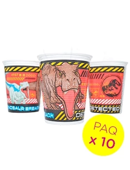 vasos plastico jurassic world cotillon otero paq x 10 (pser-def)