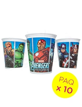 vasos polipapel avengers cotillon otero 43163 paq x 10 (pser-def)