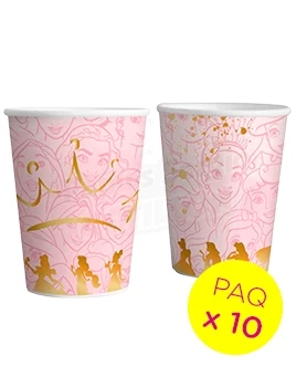 vasos polipapel princesas cotillon otero paq x 10 (pser-def)