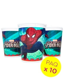 vasos polipapel spiderman cotillon otero paq x 10 (pser-def)