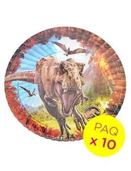 plato carton jurassic world cotillon otero paq x 10 (pser-def)